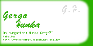 gergo hunka business card